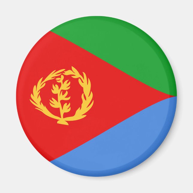 Íman Ímã de Bandeira Olho de Peixe da Eritreia (Frente)