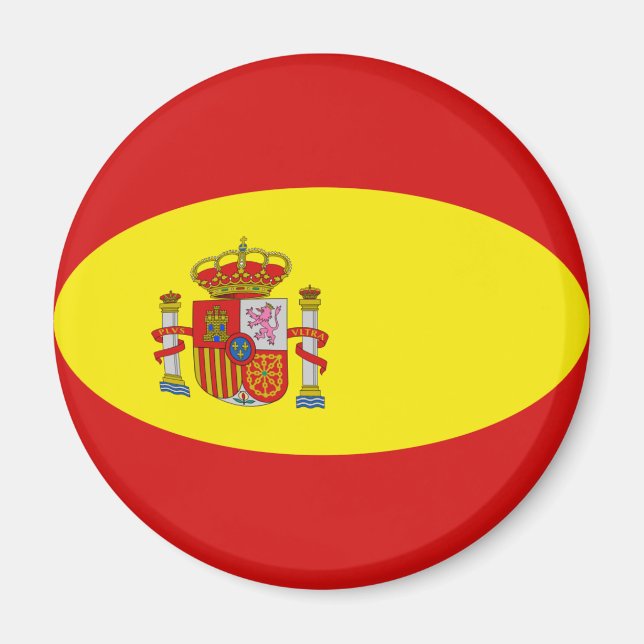 Íman Ímã de Bandeira Olho de Peixe da Espanha (Frente)