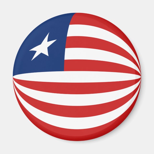 Íman Ímã de Bandeira Olho de Peixe da Libéria (Frente)