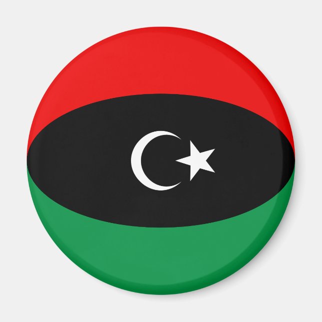Íman Ímã de Bandeira Olho de Peixe da Líbia (Frente)