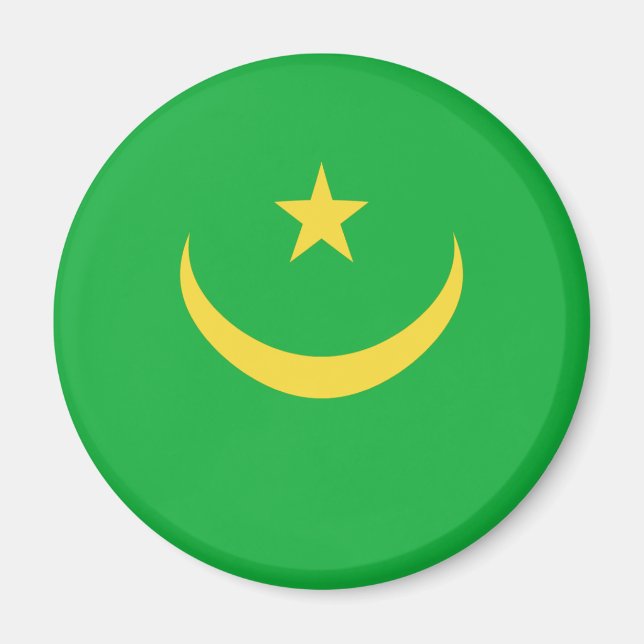 Íman Ímã de Bandeira Olho de Peixe da Mauritânia (Frente)