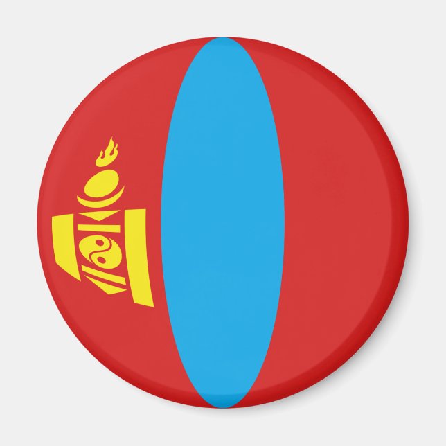 Íman Ímã de Bandeira Olho de Peixe da Mongólia (Frente)
