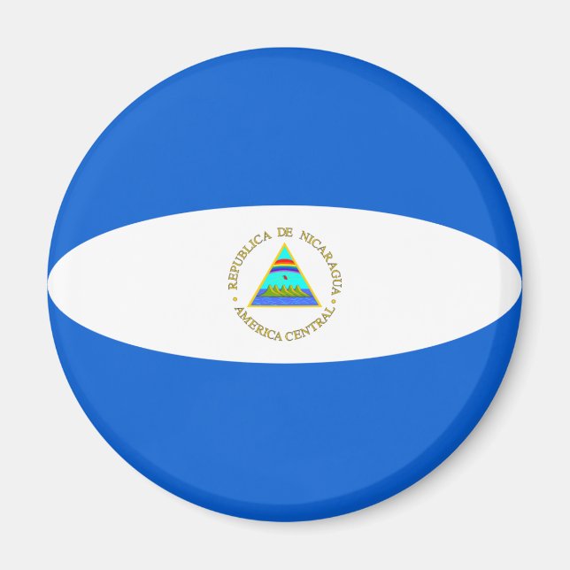 Íman Ímã de Bandeira Olho de Peixe da Nicarágua (Frente)