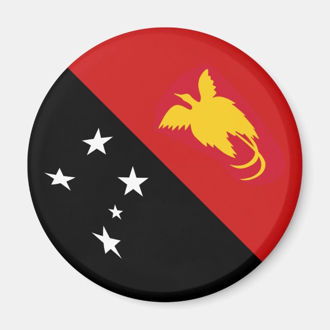 Íman Ímã de Bandeira Olho de Peixe da Papua-Nova Guiné (Frente)