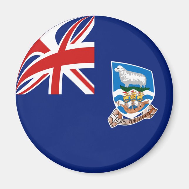 Íman Ímã de Bandeira Olho de Peixe das Ilhas Falkland (Frente)