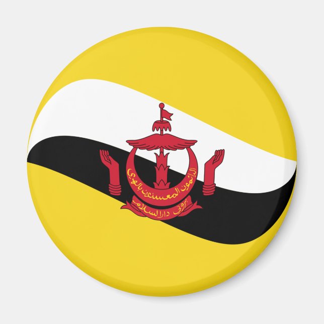 Íman Ímã de Bandeira Olho de Peixe de Brunei (Frente)