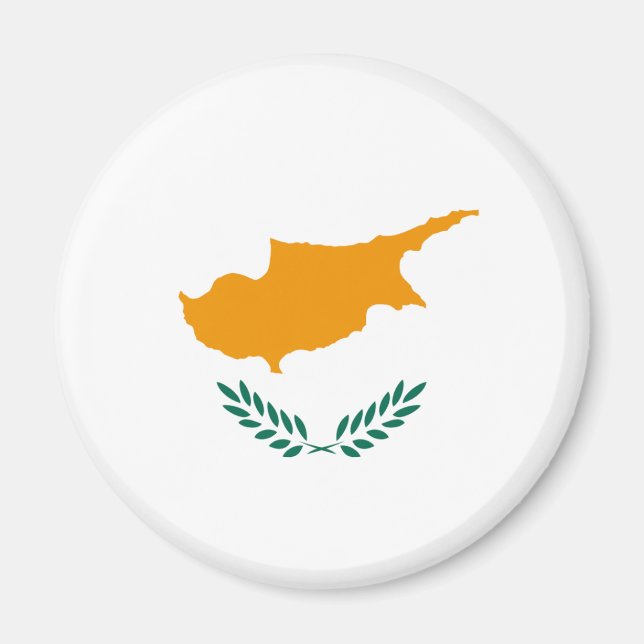 Íman Ímã de Bandeira Olho de Peixe de Chipre (Frente)