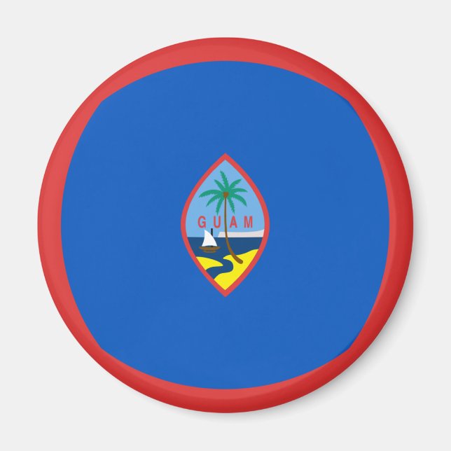 Íman Ímã de Bandeira Olho de Peixe de Guam (Frente)