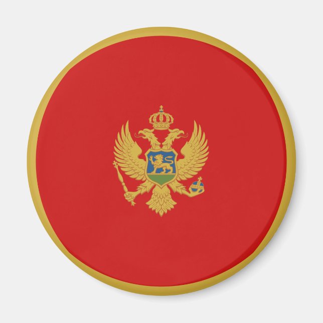 Íman Ímã de Bandeira Olho de Peixe de Montenegro (Frente)