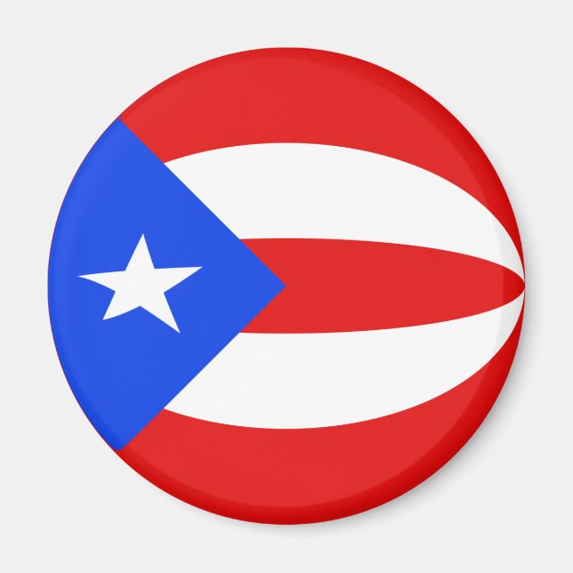Íman Ímã de Bandeira Olho de Peixe de Porto Rico (Frente)