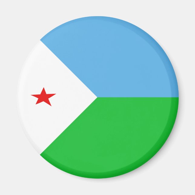 Íman Ímã de Bandeira Olho de Peixe Djibuti (Frente)