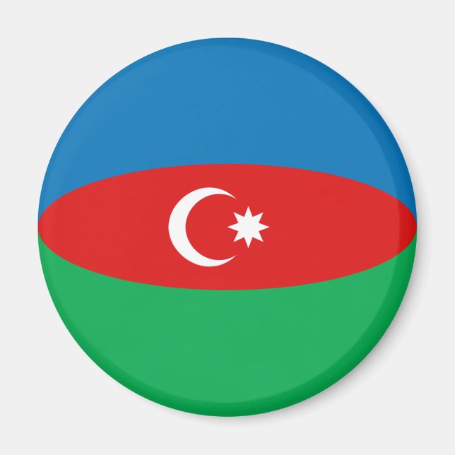Íman Ímã de Bandeira Olho de Peixe do Azerbaijão (Frente)
