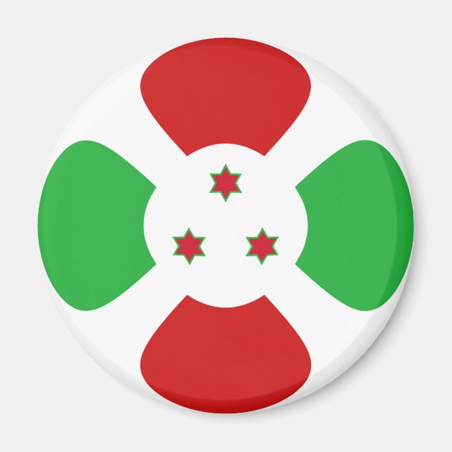 Íman Ímã de Bandeira Olho de Peixe do Burundi (Frente)