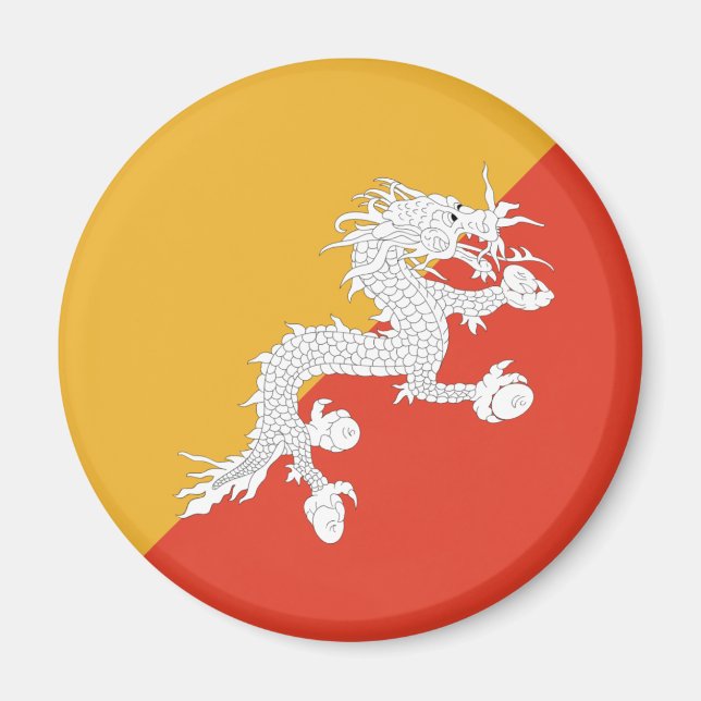 Íman Ímã de Bandeira Olho de Peixe do Butão (Frente)