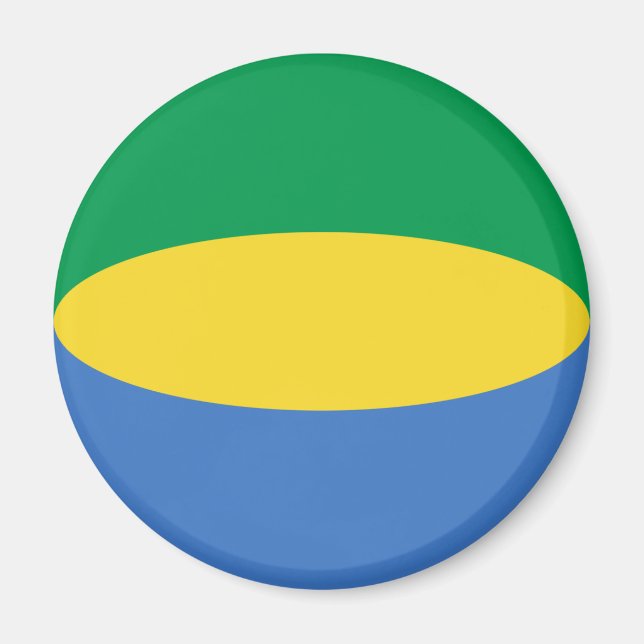 Íman Ímã de Bandeira Olho de Peixe do Gabão (Frente)