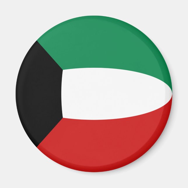 Íman Ímã de Bandeira Olho de Peixe do Kuwait (Frente)