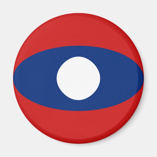 Íman Ímã de Bandeira Olho de Peixe do Laos (Frente)