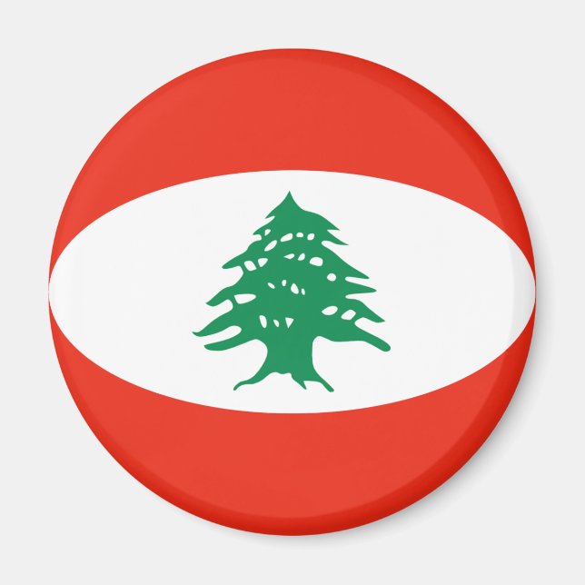 Íman Ímã de Bandeira Olho de Peixe do Líbano (Frente)