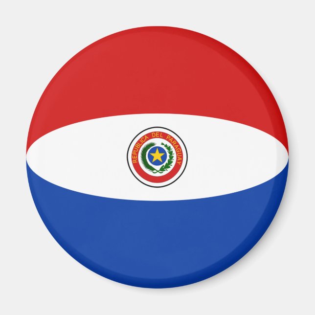 Íman Ímã de Bandeira Olho de Peixe do Paraguai (Frente)