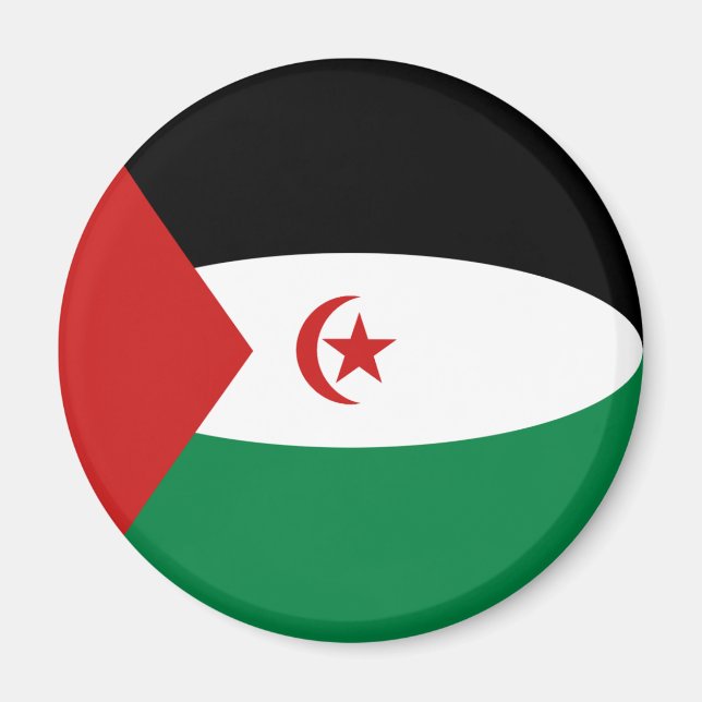 Íman Ímã de Bandeira Olho de Peixe do Saara Ocidental (Frente)