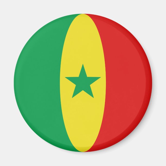 Íman Ímã de Bandeira Olho de Peixe do Senegal (Frente)