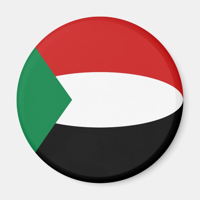 Íman Ímã de Bandeira Olho de Peixe do Sudão (Frente)