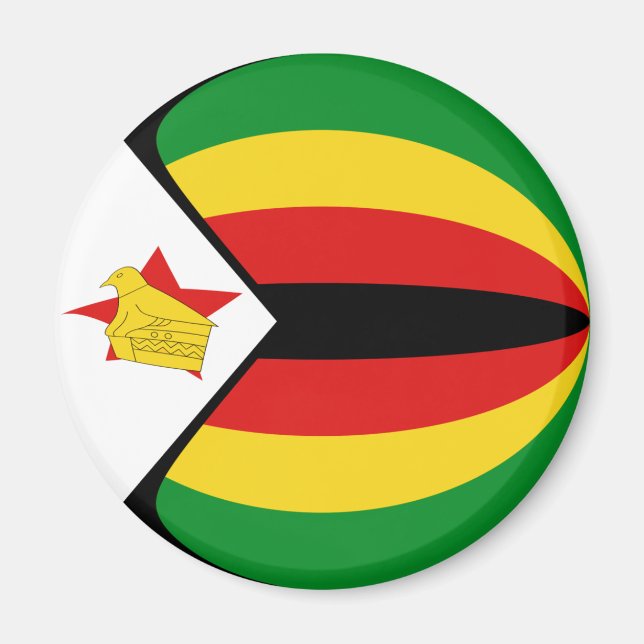 Íman Ímã de Bandeira Olho de Peixe do Zimbábue (Frente)