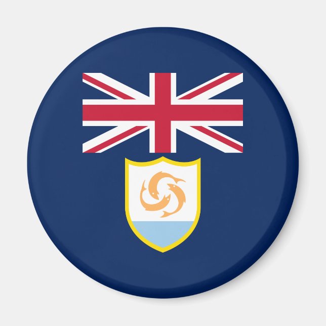 Íman Ímã de bandeira patriótica de Anguilla (Frente)
