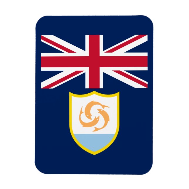 Íman Ímã de bandeira patriótica de Anguilla (Vertical)