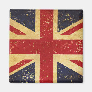Íman Ímã de Bandeira Union Jack Britânica Vintage Grung