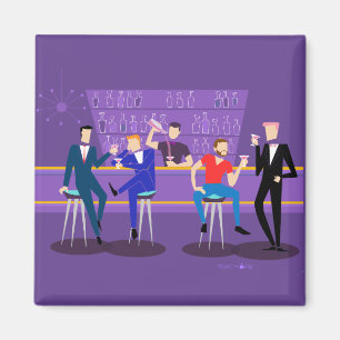 Íman Ímã de bar alegre retro