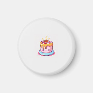 Íman Ímã de bolo kawaii, redondo fofo 