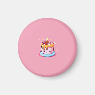 Íman Ímã de bolo kawaii rosa