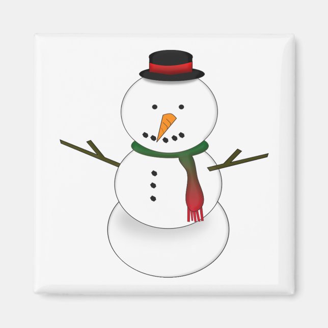 Íman Ímã de Boneco de Neve (Frente)