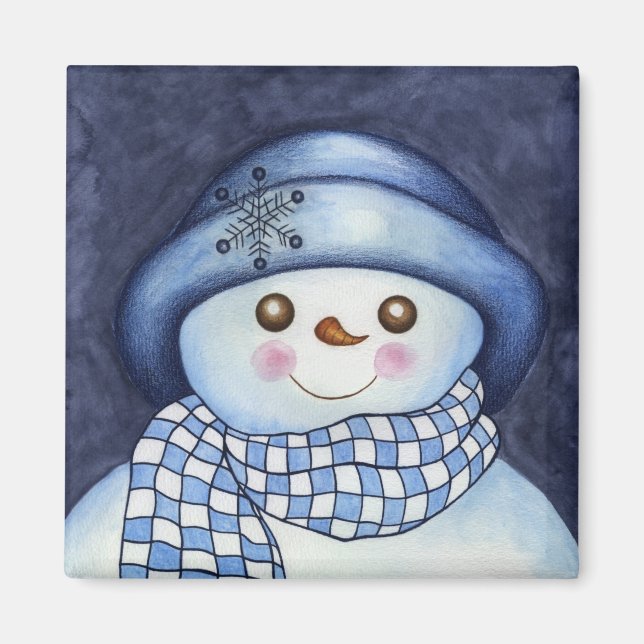 Íman Ímã de Boneco de Neve (Frente)