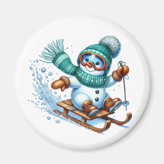 Íman Ímã de Boneco de Neve (Frente)