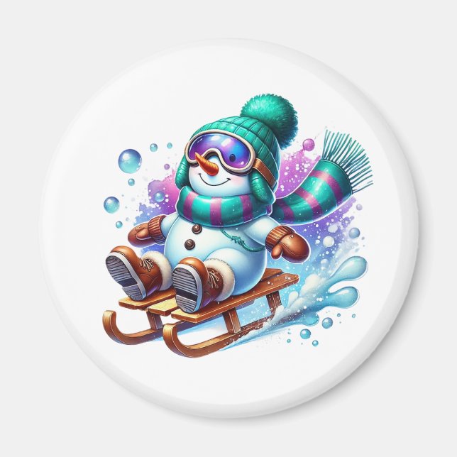 Íman Ímã de Boneco de Neve (Frente)