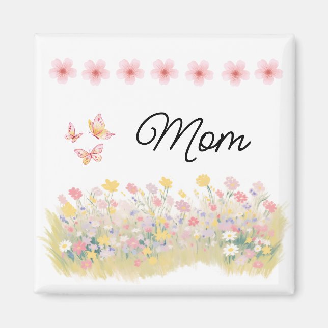 Íman Ímã de Borboleta de Flor Silvestre Personalizado (Frente)