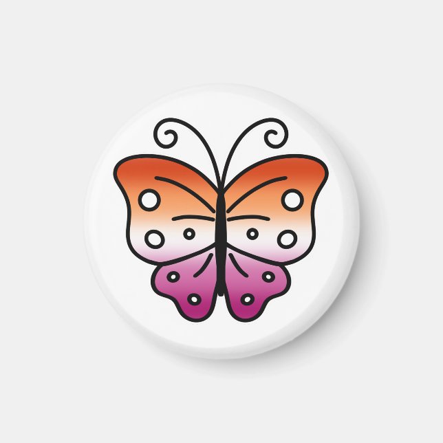 Íman Ímã de Borboleta Orgulho Lésbico (Frente)