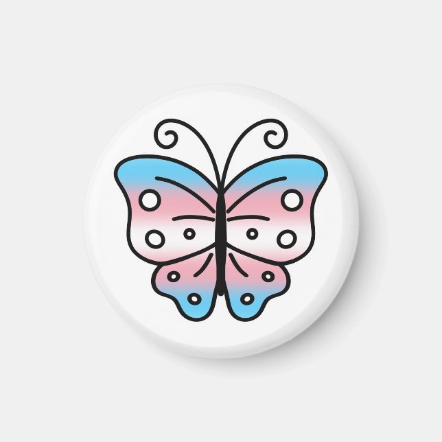 Íman Ímã de Borboleta Orgulho Transgênero (Frente)
