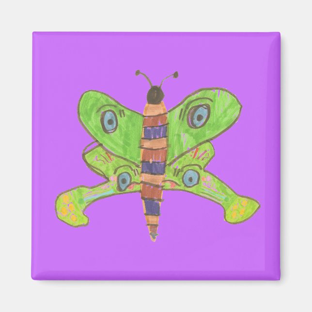 Íman Ímã de borboleta roxa (Frente)