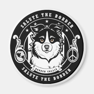 Íman Ímã de border collie redondo