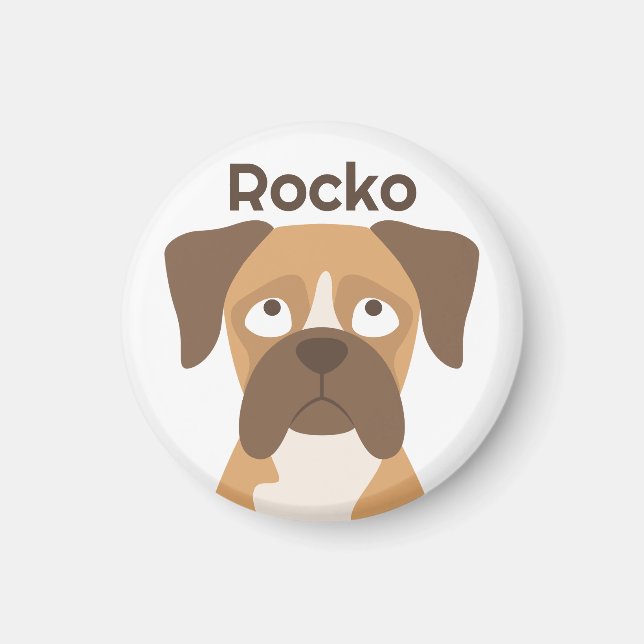 Íman Ímã de Boxer Personalizado, nome personalizado do  (Frente)