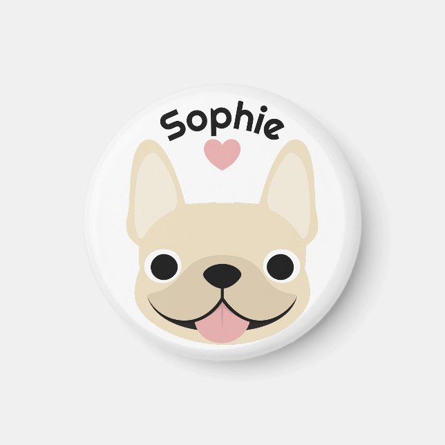 Íman Ímã de Bulldog Francês Personalizado, Presente Fre (Frente)