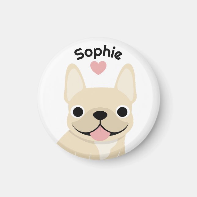 Íman Ímã de Bulldog Francês Personalizado, Presente Fre (Frente)