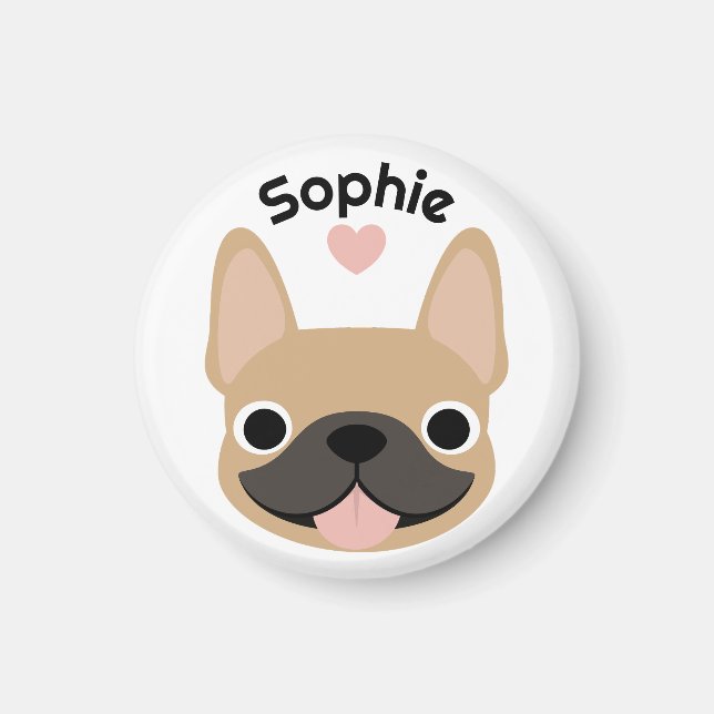 Íman Ímã de Bulldog Francês Personalizado, Presente par (Frente)