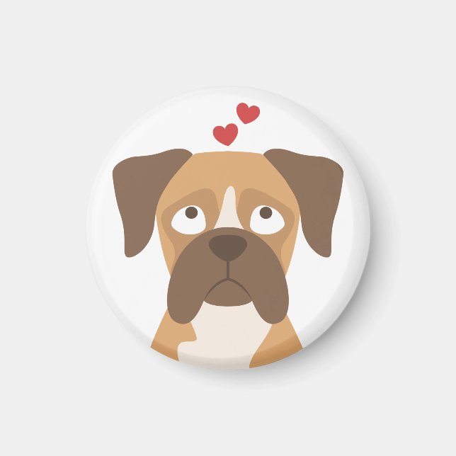 Íman Ímã de Cachorro Boxer, Presente de Cachorro Boxer, (Frente)