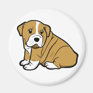 Íman Ímã de Cachorro Cartoon de Filhote de Bulldog Ingl