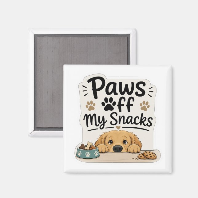 Íman Ímã de Cachorro Engraçado 'Patas Fora dos Meus Lan (Front/Back)