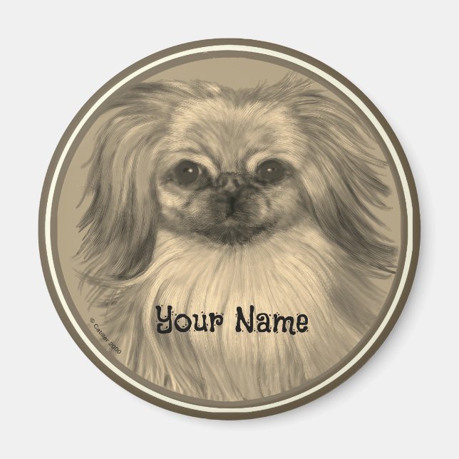 Íman Ímã de cachorro Pékine Rondo (Frente)